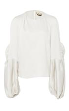 Hellessy Sage Butterfly Sleeve Silk Blouse