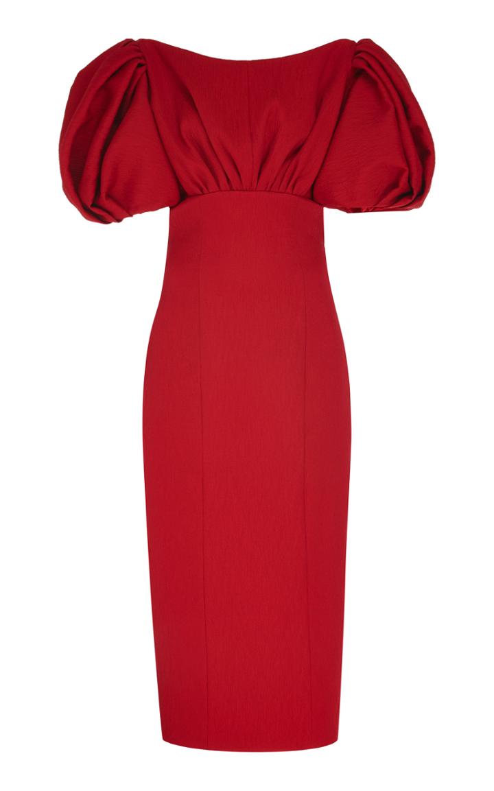 Moda Operandi Emilia Wickstead Puffed Sleeve Crepe Dress Size: 8