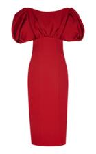 Moda Operandi Emilia Wickstead Puffed Sleeve Crepe Dress Size: 8