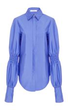 Adeam Smocked Sleeve Button Up Shirt
