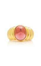 Ilias Lalaounis 18k Gold And Pink Tourmaline Quilted Ring