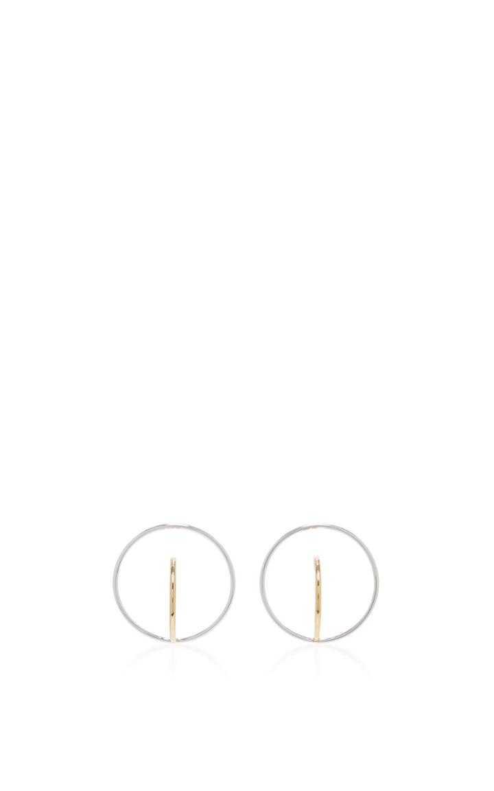 Charlotte Chesnais Saturn Gold-dipped And Silver Earrings