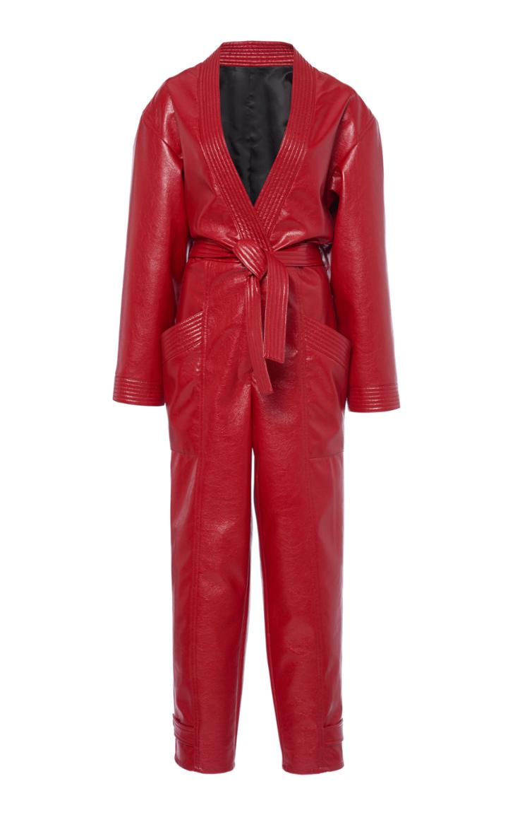 Moda Operandi Philosophy Di Lorenzo Serafini Tapered-leg Vegan Leather Jumpsuit