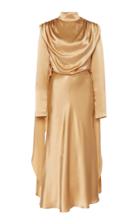 Matriel Silk Turtleneck Dress With Tied Back