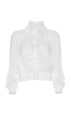 Genny White Ruffle Blouse