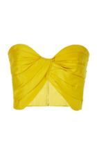 Monique Lhuillier Draped Silk Faille Bandeau