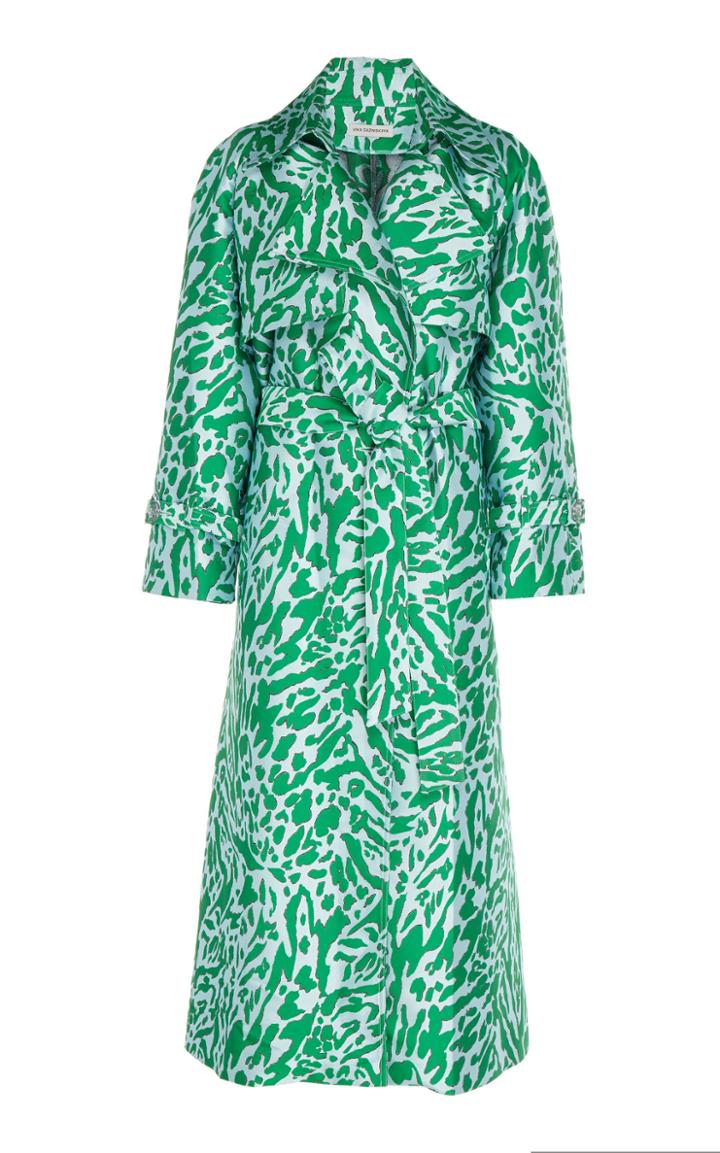 Vika Gazinskaya Leopard Jacquard Trench Coat
