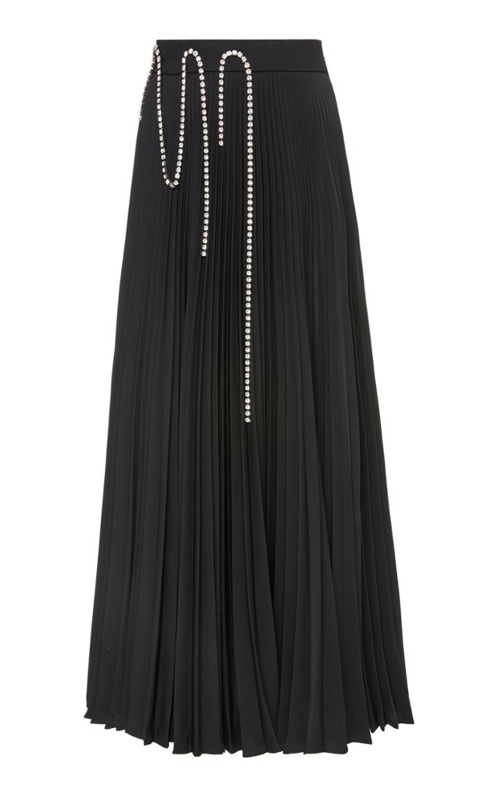 Christopher Kane Crystal-embellished Pliss-crepe Midi Skirt Size: 40