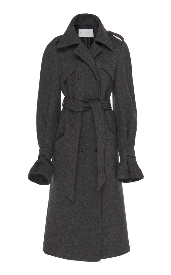 Olivier Theyskens Tamia Double-breasted Wool Trench Coat