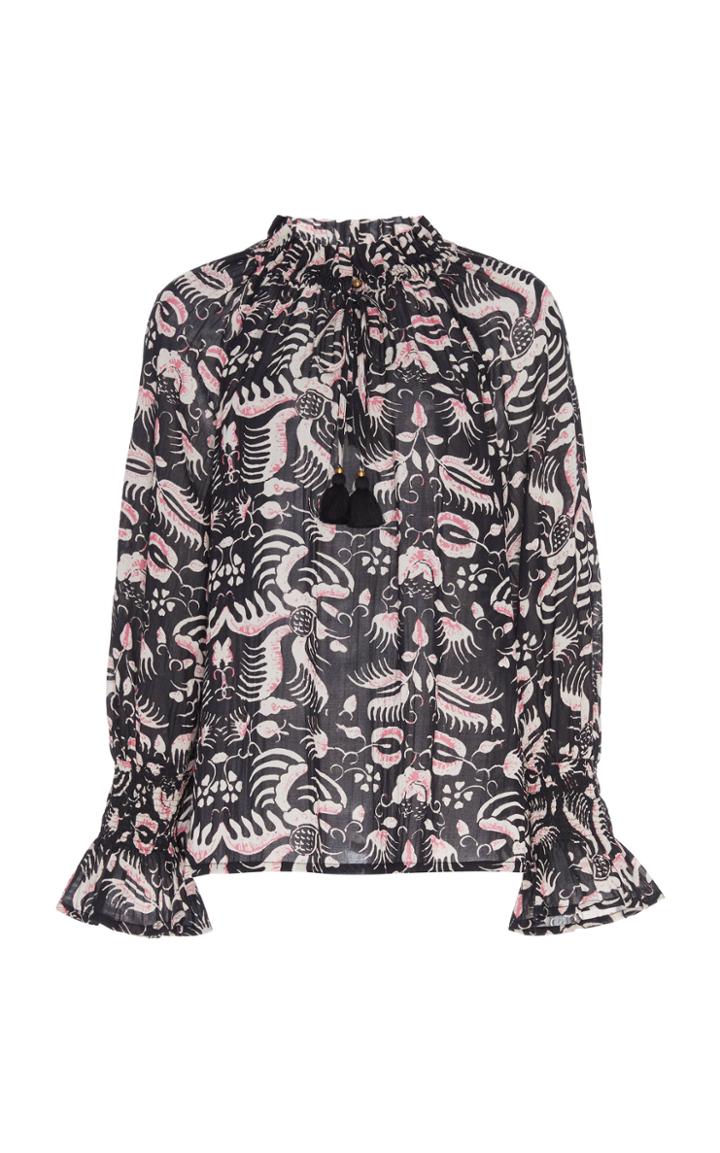 Figue Lianna Printed Cotton-twill Top
