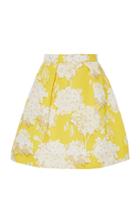 Monique Lhuillier Hydrangea Pleated Mini Skirt
