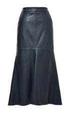 Tibi Leather Fluted Skirt