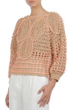 Moda Operandi Alberta Ferretti Pure Hemp Beaded Crocheted Sweater