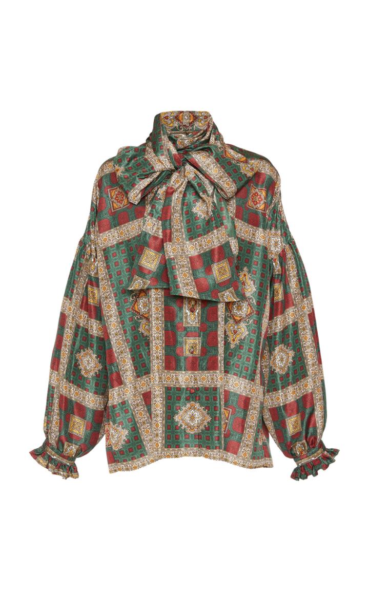 Etro Tie-detailed Printed Silk Blouse