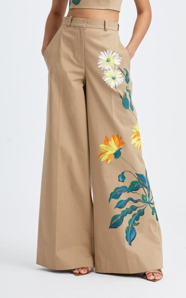 Moda Operandi Oscar De La Renta High-rise Wide-leg Hand-painted Pant