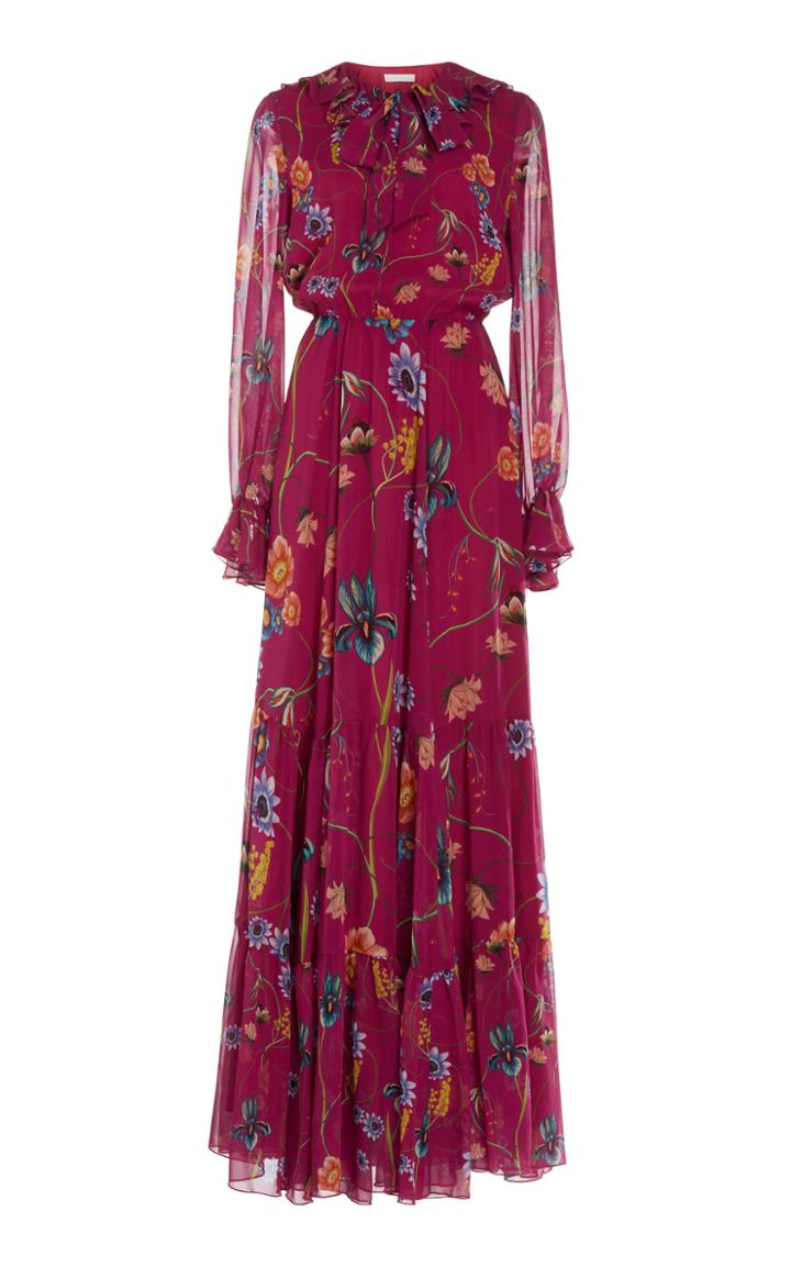 Borgo De Nor Anna Silk-georgette Tiered Maxi Dress