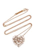 Suzanne Kalan Heart Pendant 18k Rose Gold Diamond Necklace