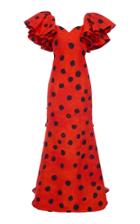 Moda Operandi Moschino Ruffled Polka-dot Cady Gown Size: 38