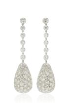 Moda Operandi Stephen Russell One Of A Kind Platinum & Diamond Pave Drop Earrings