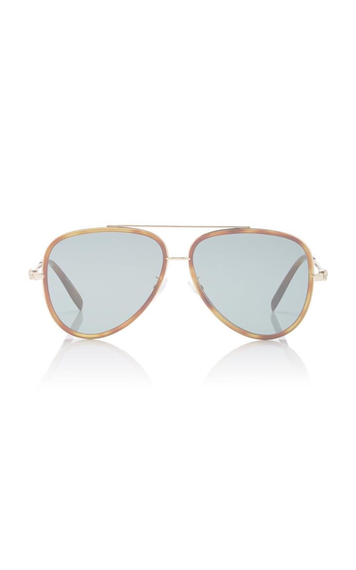 Moda Operandi Alexander Mcqueen Sunglasses Aviator-style Gold-tone Sunglasses