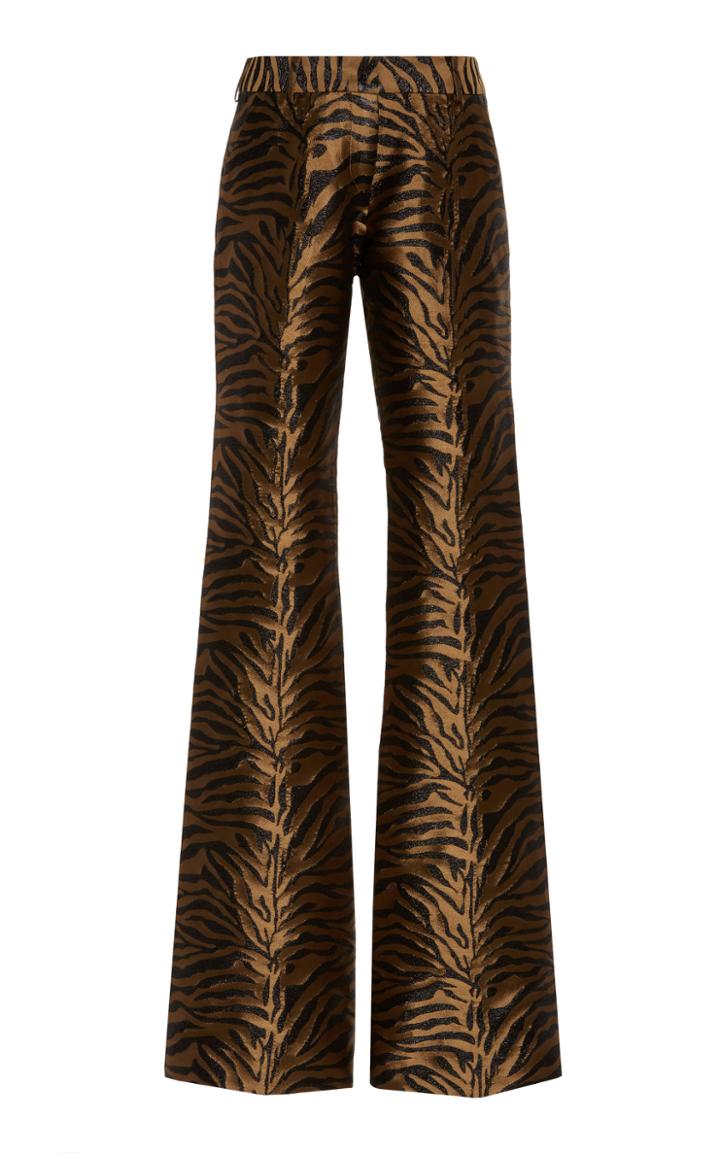Prabal Gurung Printed Mid-rise Bootleg Jacquard Pants