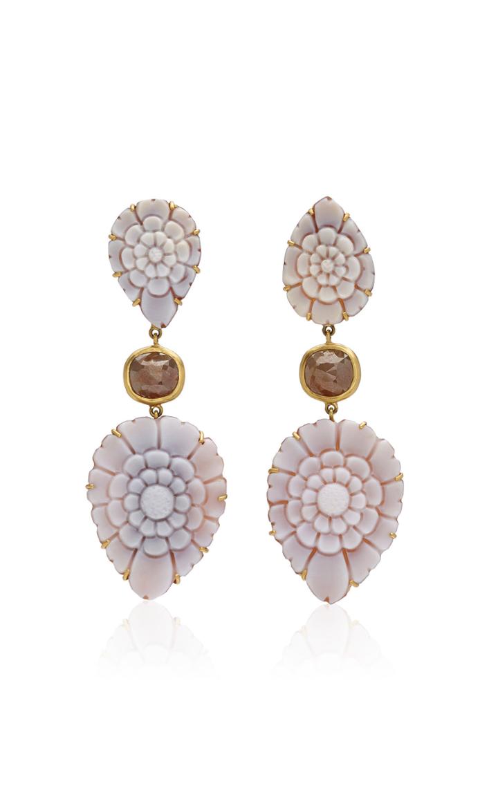 Moda Operandi Sylva & Cie One Of A Kind 18k Yellow Gold, Cameo And Diamond Earrings