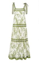Zimmermann Empire Ribbon-trimmed Printed Cotton Maxi Dress