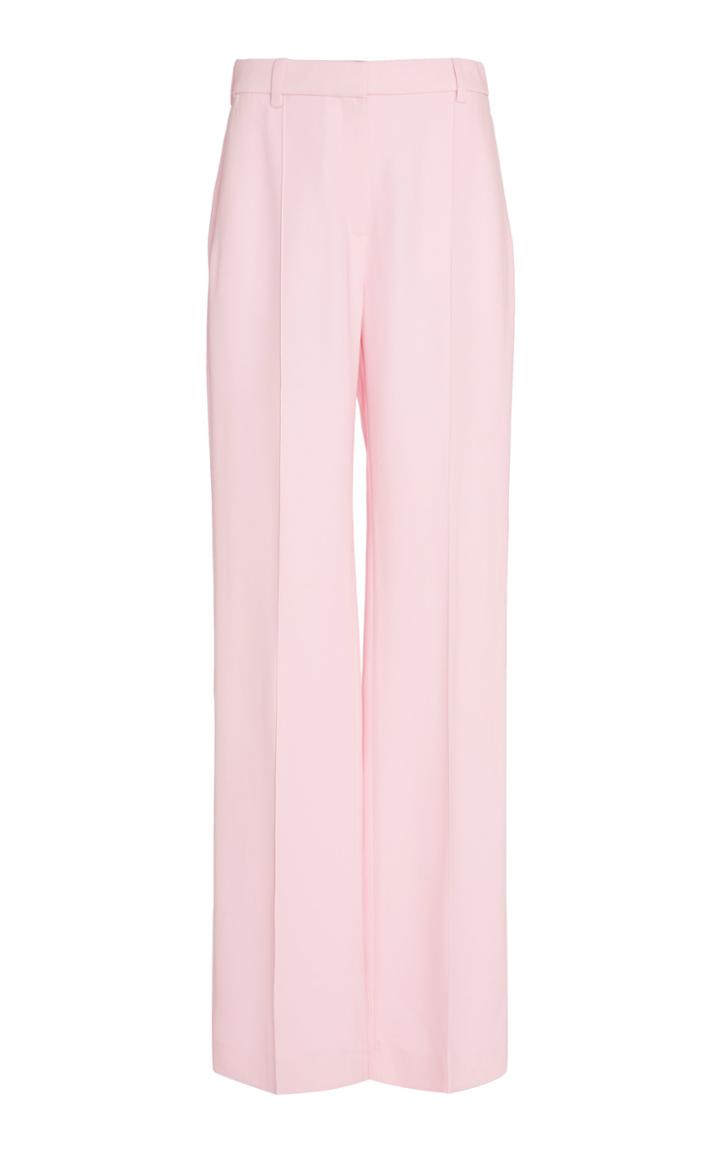 Rosetta Getty Pintucked Straight-leg Crepe Trousers