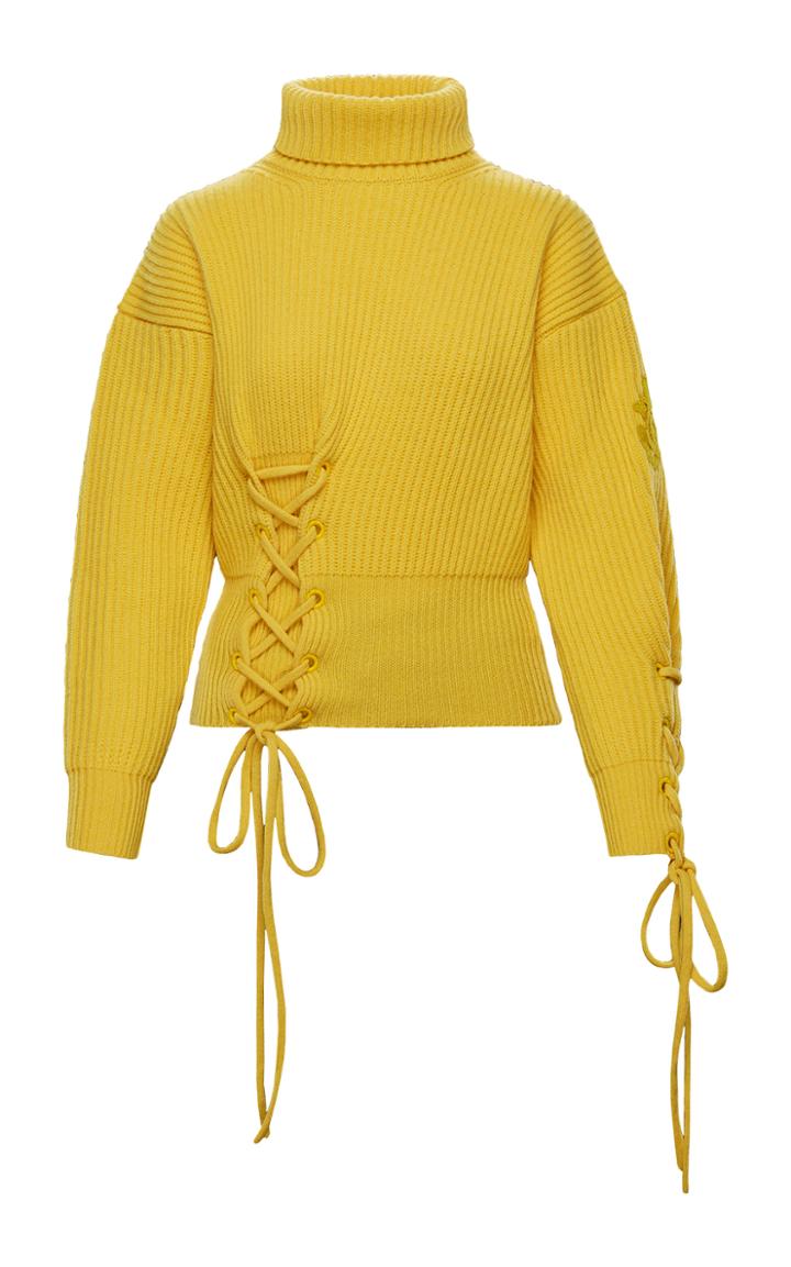 Moncler Genius 1 Moncler Jw Anderson Lace-up Wool-cashmere Sweater