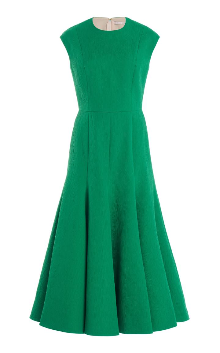 Moda Operandi Emilia Wickstead Denver Textured Crepe Midi Dress
