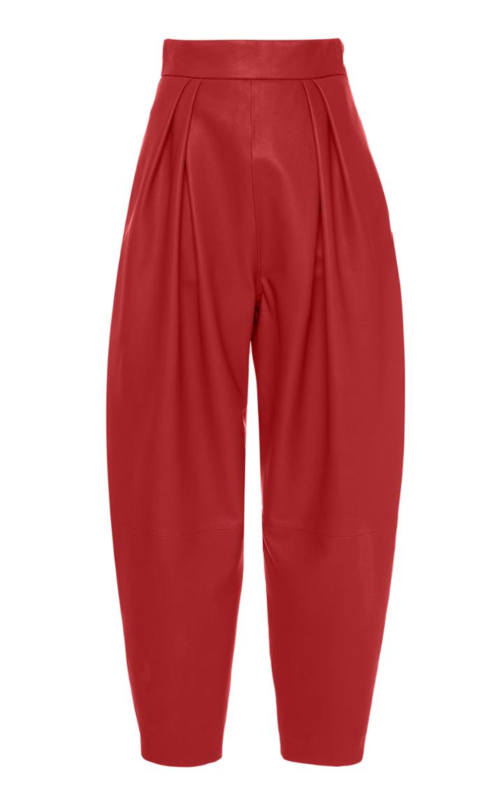 Alberta Ferretti Pleated Leather Pants