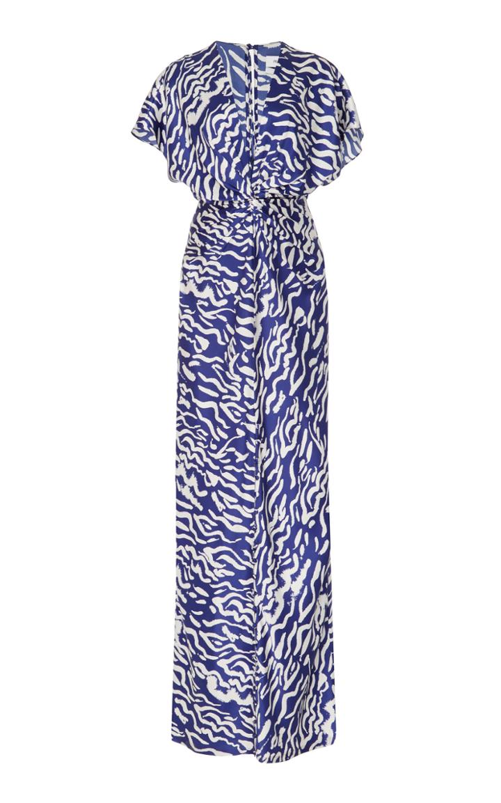 Prabal Gurung Twist Front Silk Printed Dress