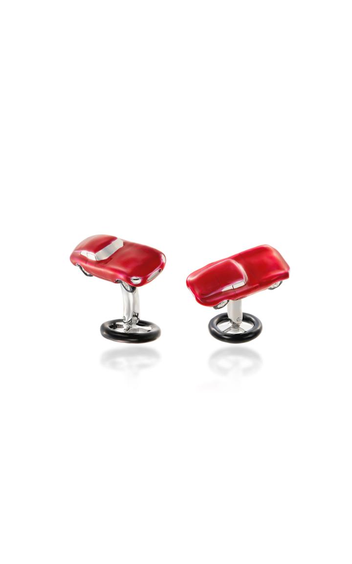 Jan Leslie Sports Car Sterling Silver And Enamel Cufflinks
