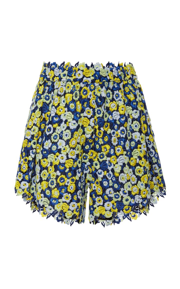Cecilie Bahnsen Rane High-waisted Pleated Macrame Shorts