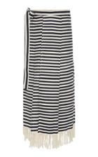 Escvdo Pancha Striped Cotton Midi Skirt