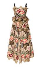 Dolce & Gabbana Floral-embroidered Tea-length Gown