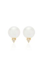 Moda Operandi Mizuki Large Pearl & Diamond Stud Earring