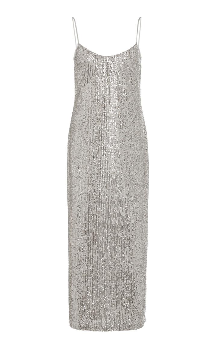 Galvan Sequined Tulle Midi Dress Size: 36