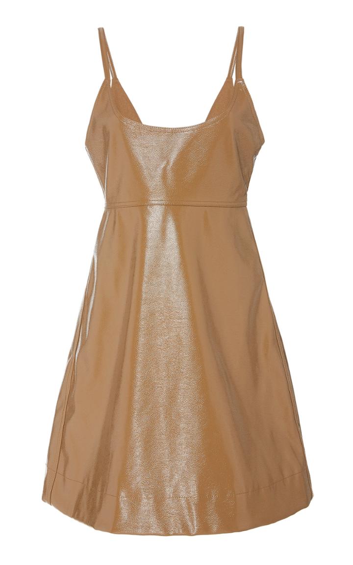 Ganni Patent Leather Fit-and-flare Dress