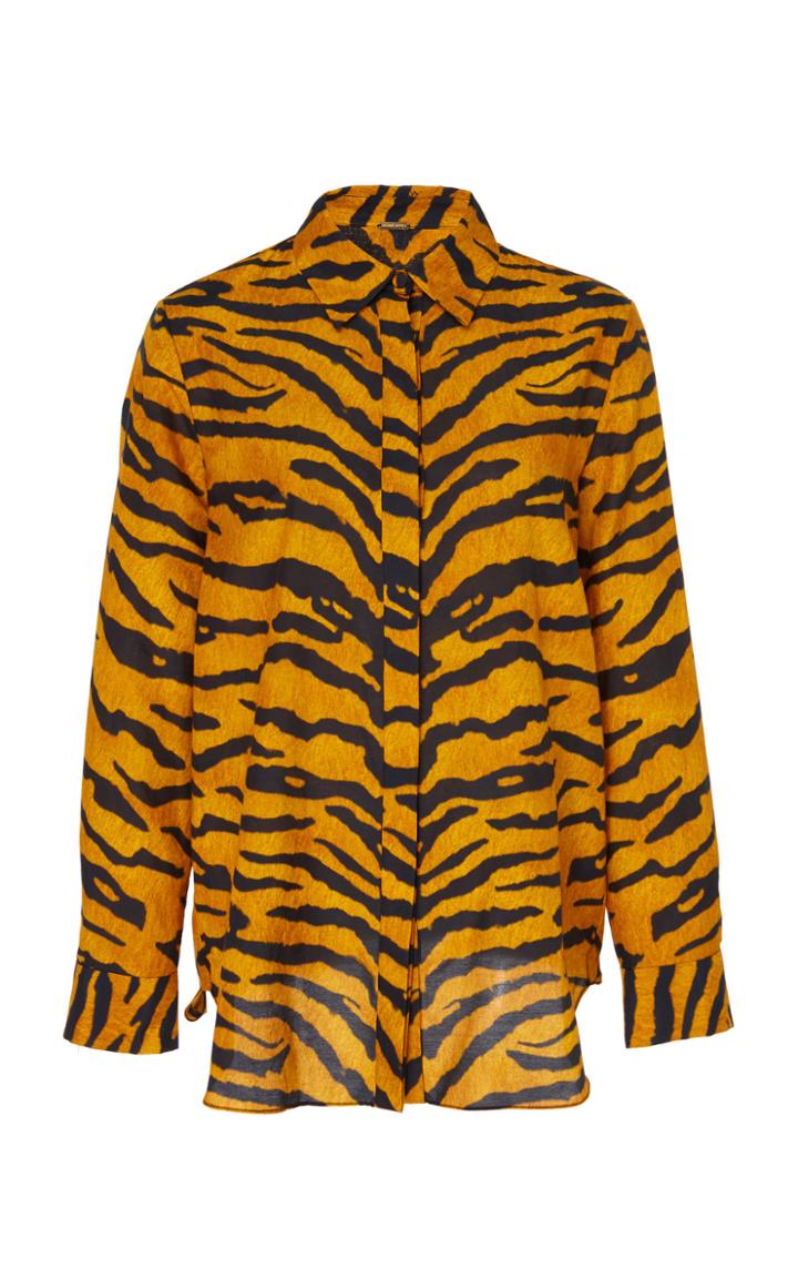 Adam Lippes Tiger Print Button Down Shirt