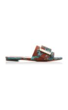 Rochas Brocade Buckle Slides