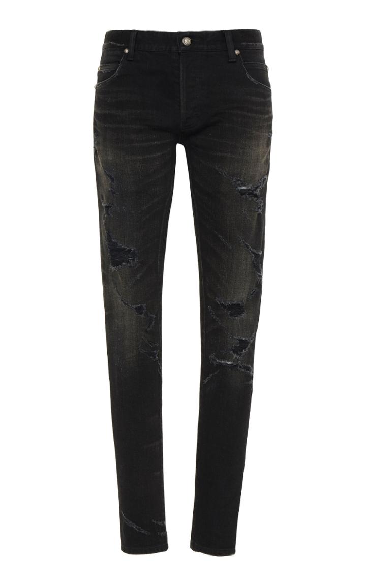 Balmain Skinny Denim Jean 14cm Super Destroy