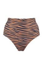 Anemone Tiger-print High-rise Bikini Bottoms