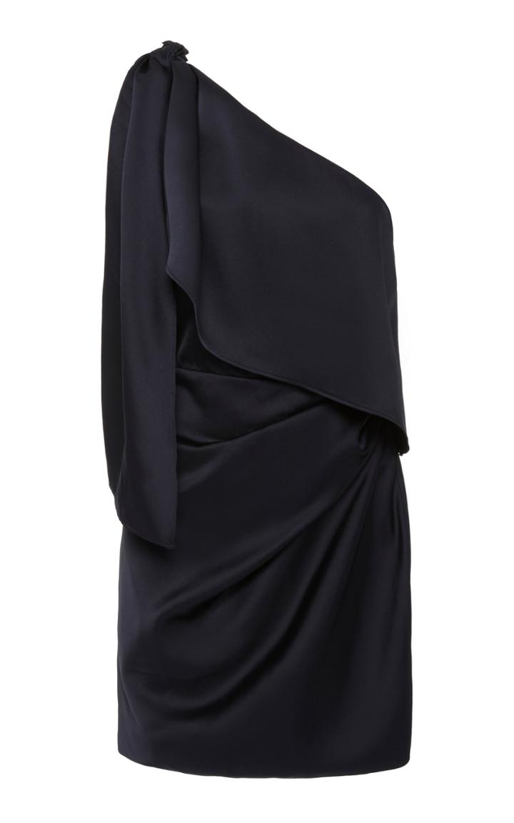 Significant Other Azure One-shoulder Satin Mini Dress