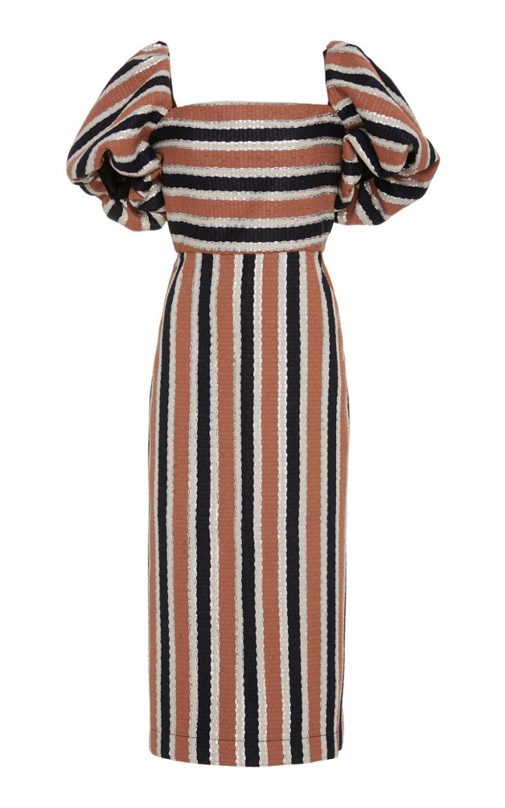 Johanna Ortiz Wonderland Existence Contrast Striped Midi Dress