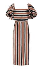 Johanna Ortiz Wonderland Existence Contrast Striped Midi Dress