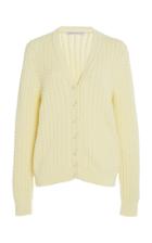 Alessandra Rich Long-sleeve Cotton Ribbed-knit Cardigan