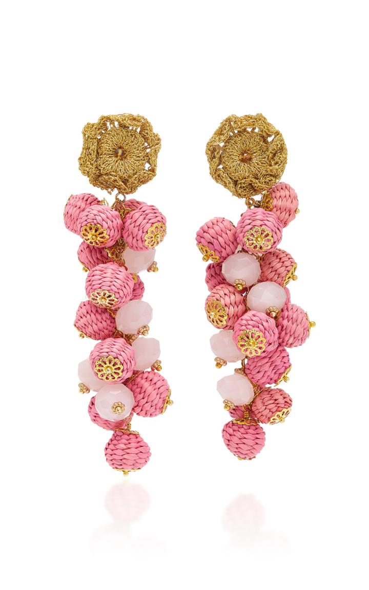Bibi Marini Basket Weave Cluster Drop Earrings
