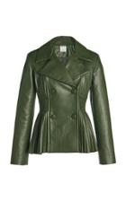 Moda Operandi Huishan Zhang Fifi Pleated Faux-leather Blazer