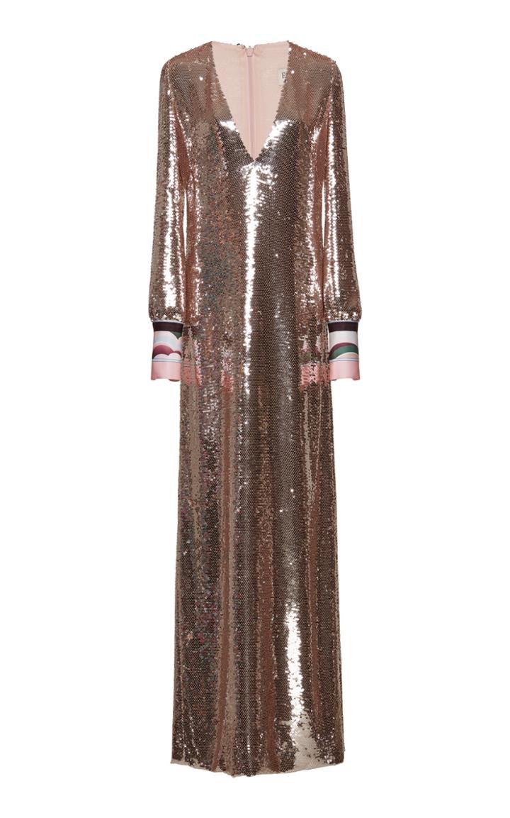 Emilio Pucci Sequin Embellished Long Sleeve Dress